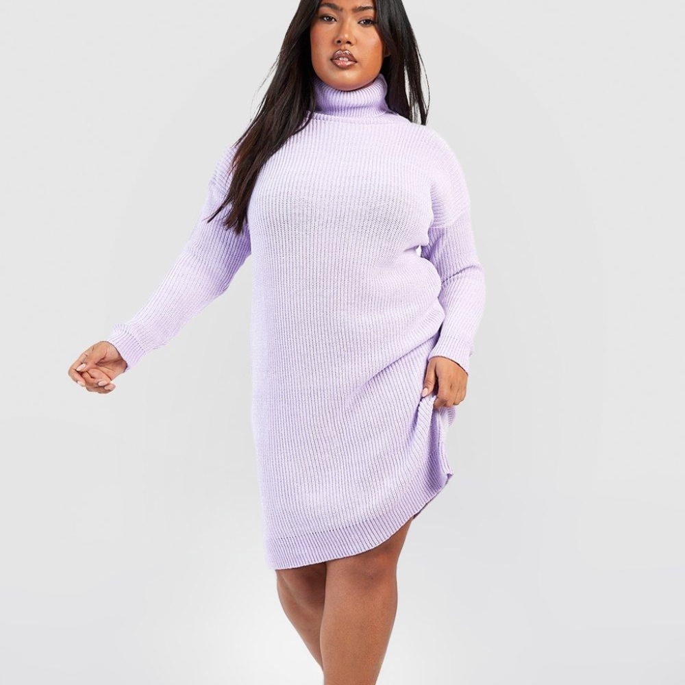 Lilac Turtleneck Sweater Dress Size 26